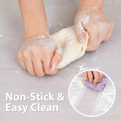 Thick Silicone Counter Mat Large 23.4"By15.6", Heat Resistant Mat for Kitchen Table/Countertop Protector/Non Stick Pastry Baking Placemats, Silicone Pad for Crafts Kids,  Clear
