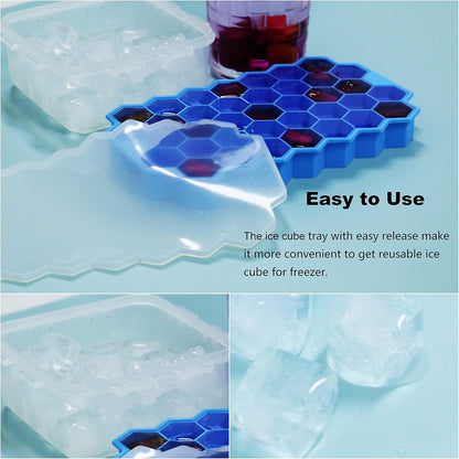 Ice Cube Trays for Freezer with Lid-37 Grid Silicone Ice Cube Tray with Lid for Small Ice Cube Molds, Perfect Kitchen Gadgets Zucchini Nutmeg Ginger Peeler