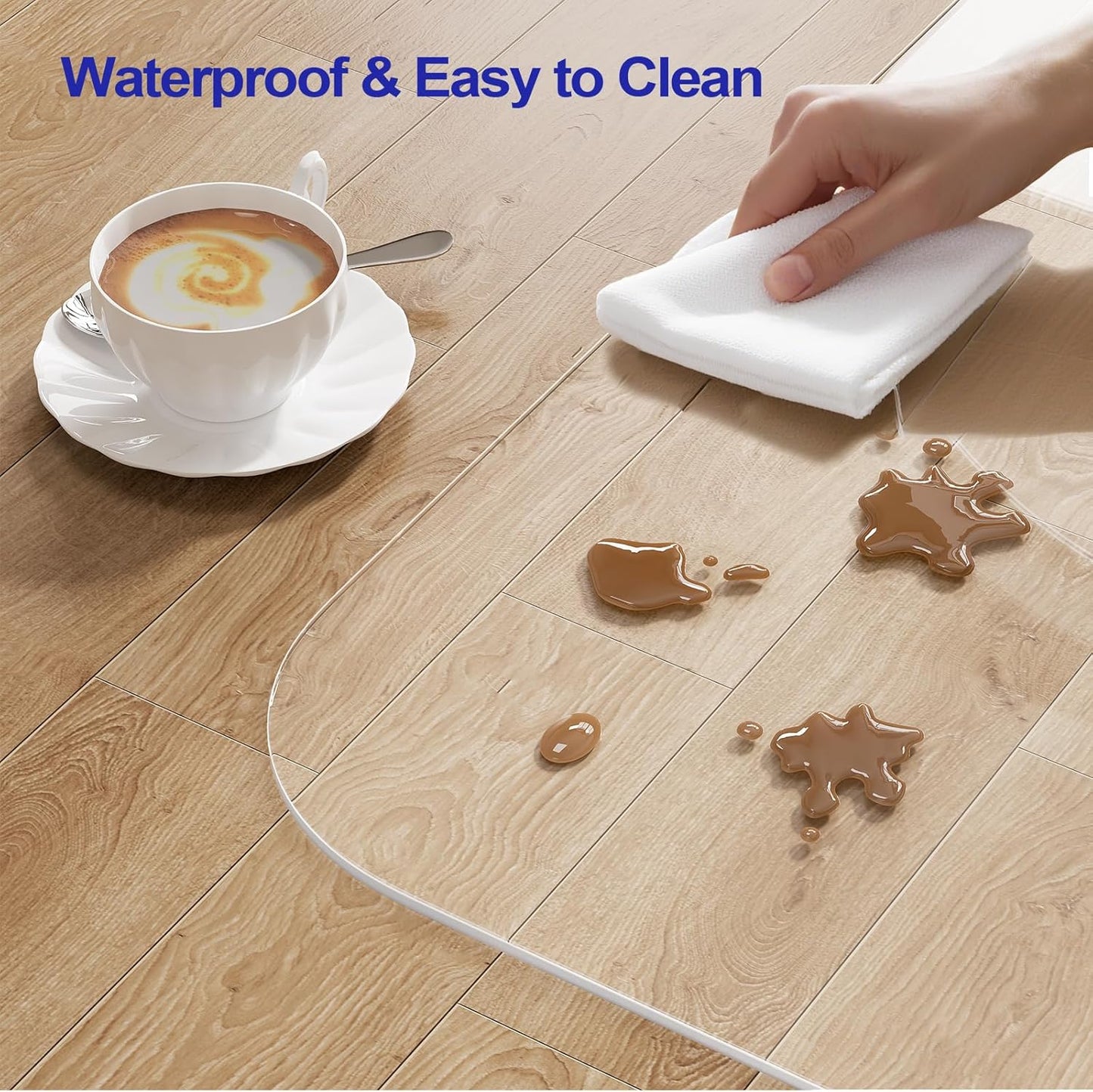 Office Chair Mat for Hardwood Floor, 30"×48" Office Computer Desk Chair Mat, Transparent PVC Heavy Duty Floor Protector Mats for Rolling Chairs, Not for Carpets