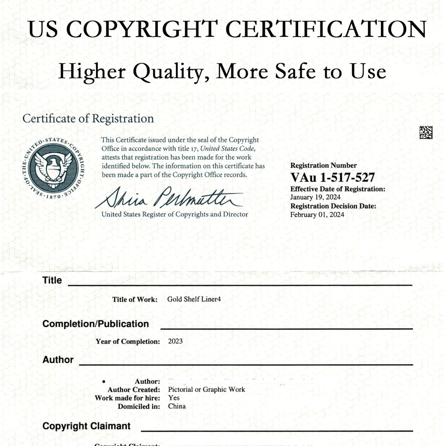 Shelf Drawer Liners for Kitchen Cabinets Non Adhesive Drawer Liner Thickened Refrigerator Liner Gold Quatrefoil Strong Non-Slip Paper for Tool Box with Knife and Tape Measure,11.8 X 118 Inches