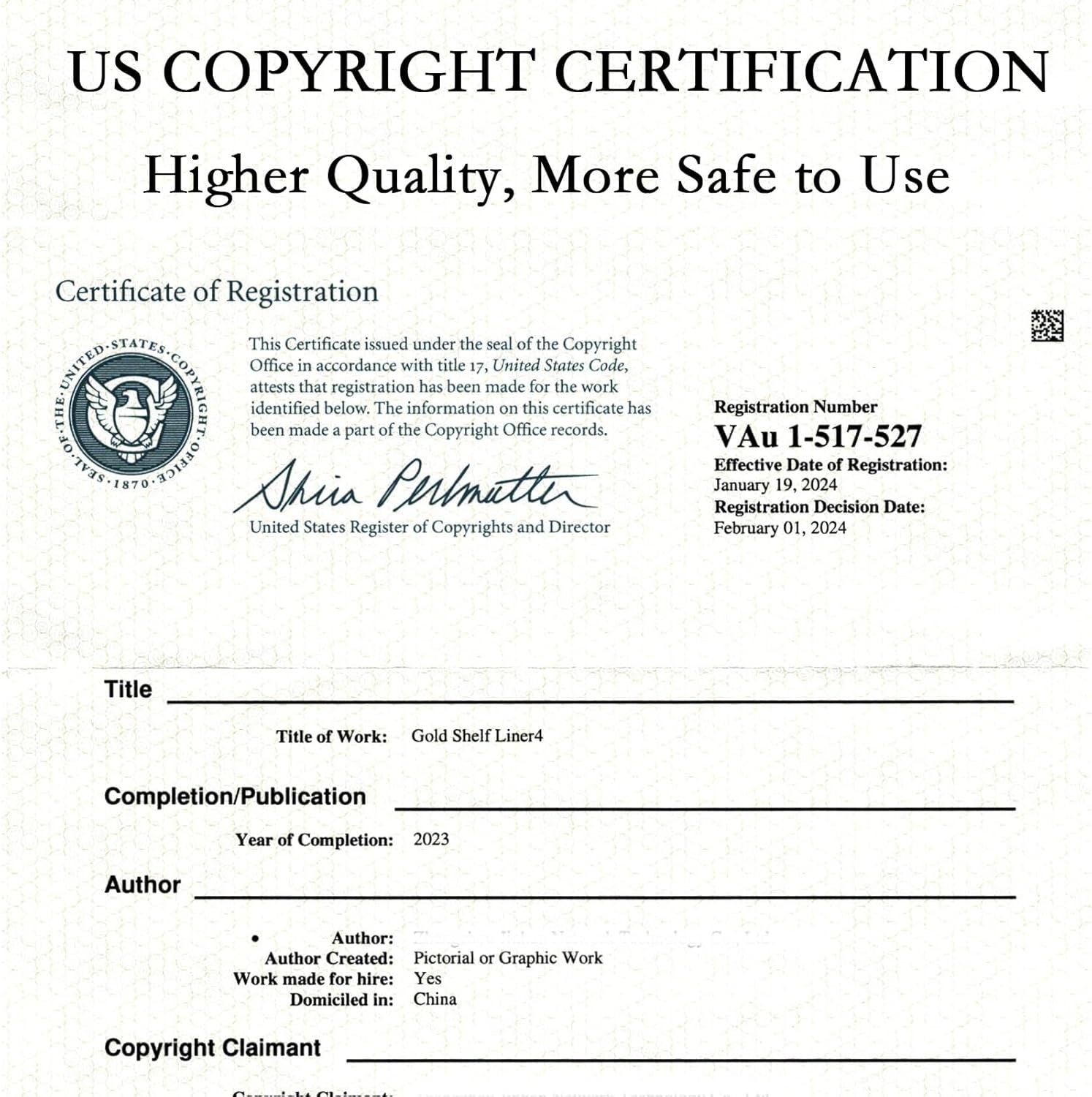 Shelf Drawer Liners for Kitchen Cabinets Non Adhesive Drawer Liner Thickened Refrigerator Liner Gold Quatrefoil Strong Non-Slip Paper for Tool Box with Knife and Tape Measure,11.8 X 118 Inches