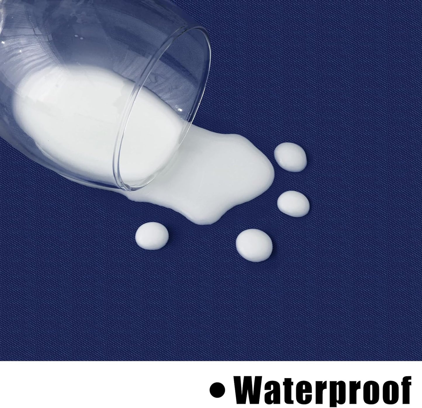 2 Pack Rectangle Vinyl Tablecloth, Waterproof Spillproof Plastic Flannel Backed Table Cloth, Wipe Clean Table Cover for Dining Table, Buffet Parties and Camping (Navy Blue, 52" X 70")