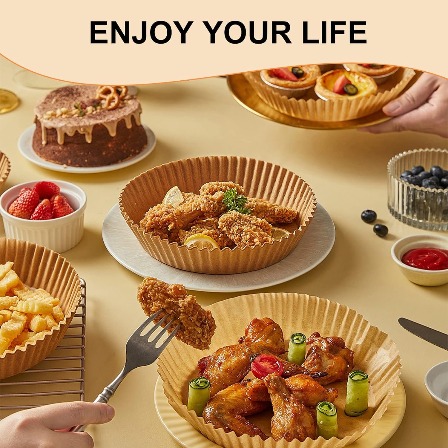 Small round Air Fryer Liners Disposable, 200 PCS 6.3" Air Fryer Paper Liners for Ninja AF101, Non-Stick and Oil Proof Baking Paper Liner for 2-4 Qt Airfryer Basket