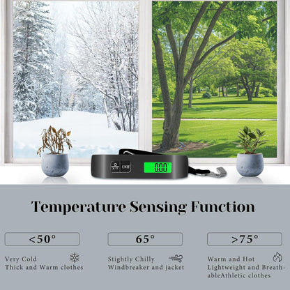 Luggage Scale, Portable Luggage Weight Scale 110Lb/50Kg with LED Display, Luggage Scale Travel Digital for Weighing Luggage, Backpacks, Fruits and Pets (Black)