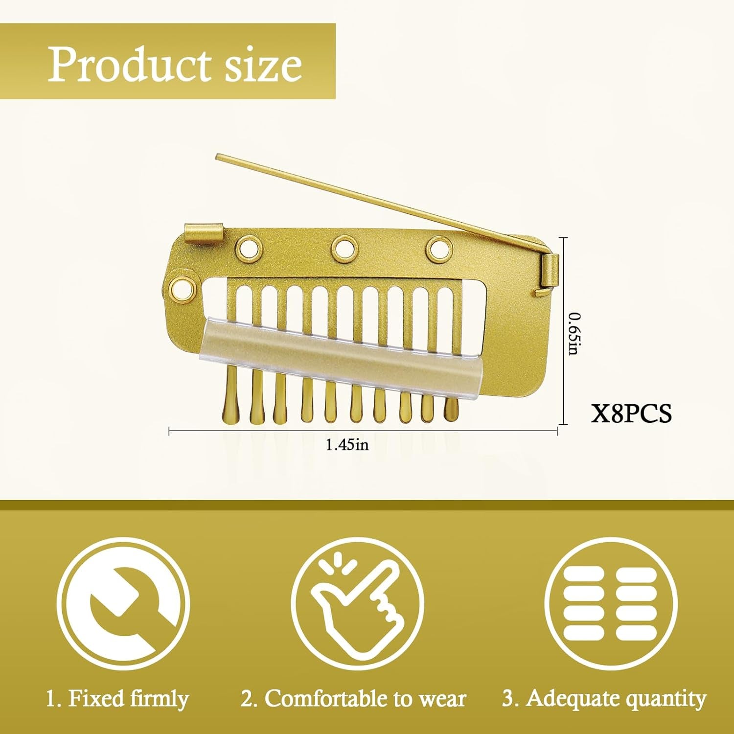 Chunni Clips with Safety Pins,8 PCS Strong Chunni Grip Dupatta Setting Clips Indian for Woman （Gold）