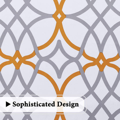 Blackout Curtain Valances for Kitchen Thermal Insulated Window Valances for Living Room Rod Pocket Short Curtain 1 Panel, 52X18 Inch, Mustard and Grey