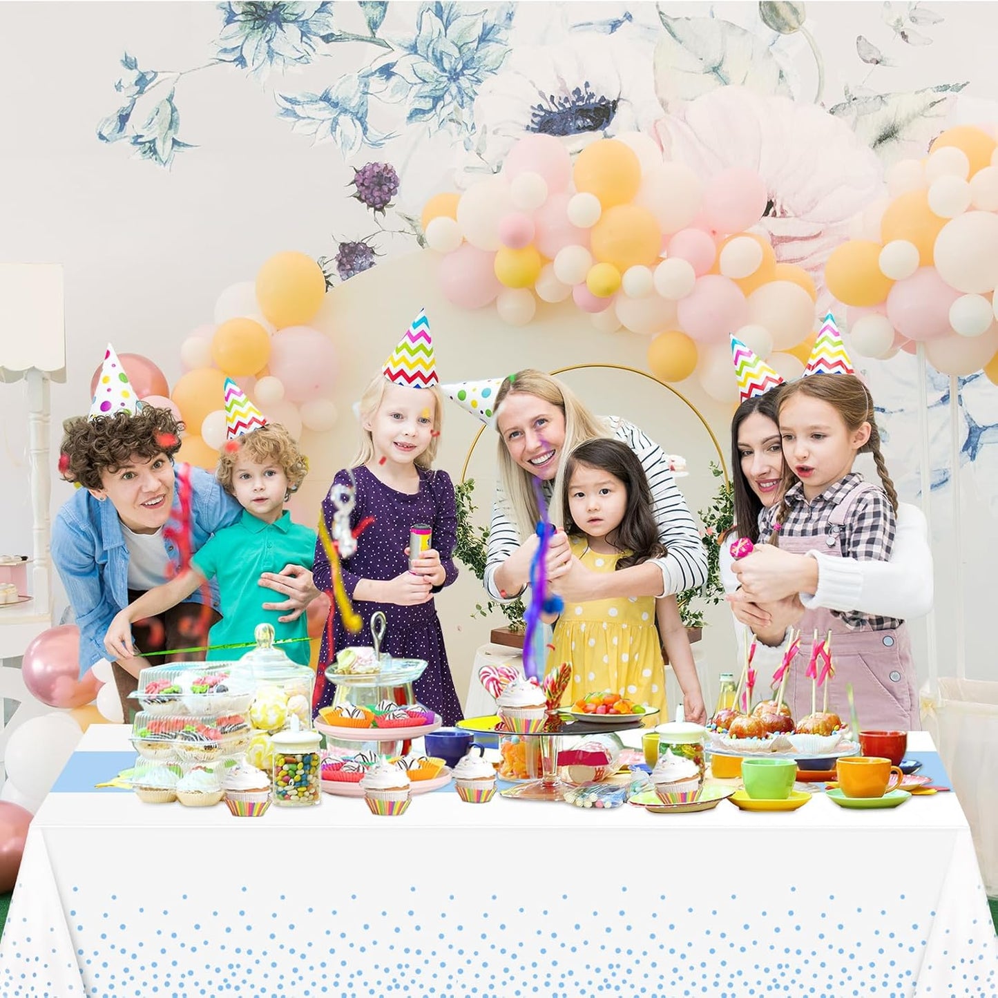 2 Pack Pink and Blue Tablecloths, Gender Reveal Disposable Plastic Waterproof Table Cover for Boy or Girl Gender Reveal Party, Baby Shower, Birthday Party Decorations 54" X 108"