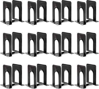 Book Ends, Bookends for Shelves, 24Pcs Metal Bookends, Book Ends for Heavy Books Holders for Office Home Library Book Ends Supports, Book Ends to Hold Books Heavy Duty