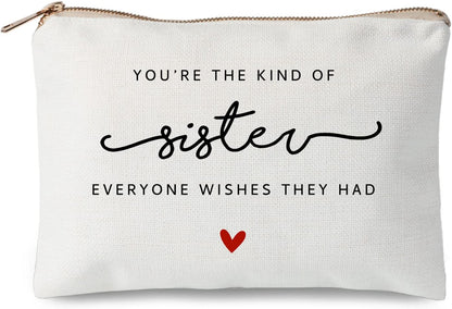 Sister Makeup Bag Gift, Sister Birthday Gift, Gift for Her, Sister Makeup Bag, Friendship Gift, Bestie Toiletry Bag, Graduation Gift for Sister, Travel Pouches