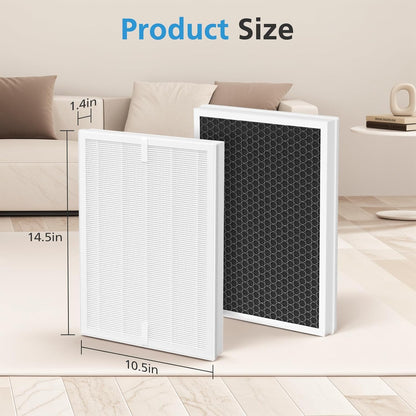 A7 & E-400 Filter Replacement Set for VEWIOR Clearair-A7 and Aromaroom H14 E-400 Air Purifiers, Featuring H14 True HEPA and Activated Carbon Efficiency, Compatible with Part #PF001#APVEC07-P1