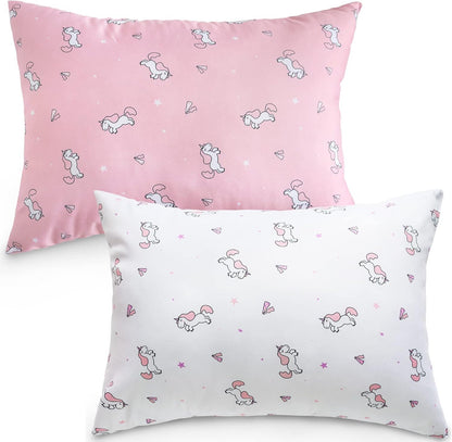 Toddler Pillow for Sleeping 2 Pack Ultra Soft & Breathable 14" X 19" Nap Pillows for Crib, Machine Washable Soft Travel Pillow, Toddler Bed Pillows