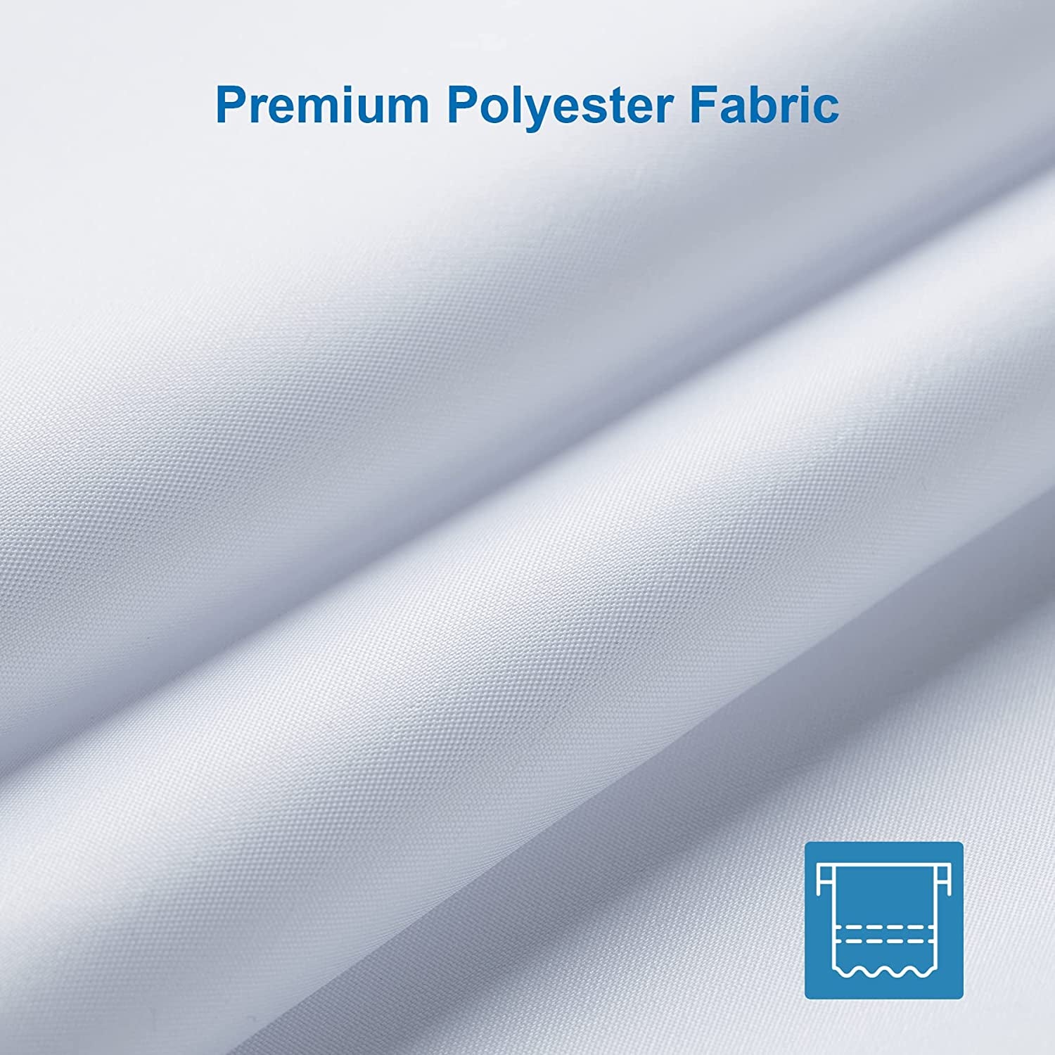 Small Stall Shower Curtain Liner Washable, 36 X 72 Inches, Fabric Shower Liner with 2 Bottom Stones, Narrow Waterproof RV Shower Curtain Liner, 6 Grommet Holes, Hotel Quality, White