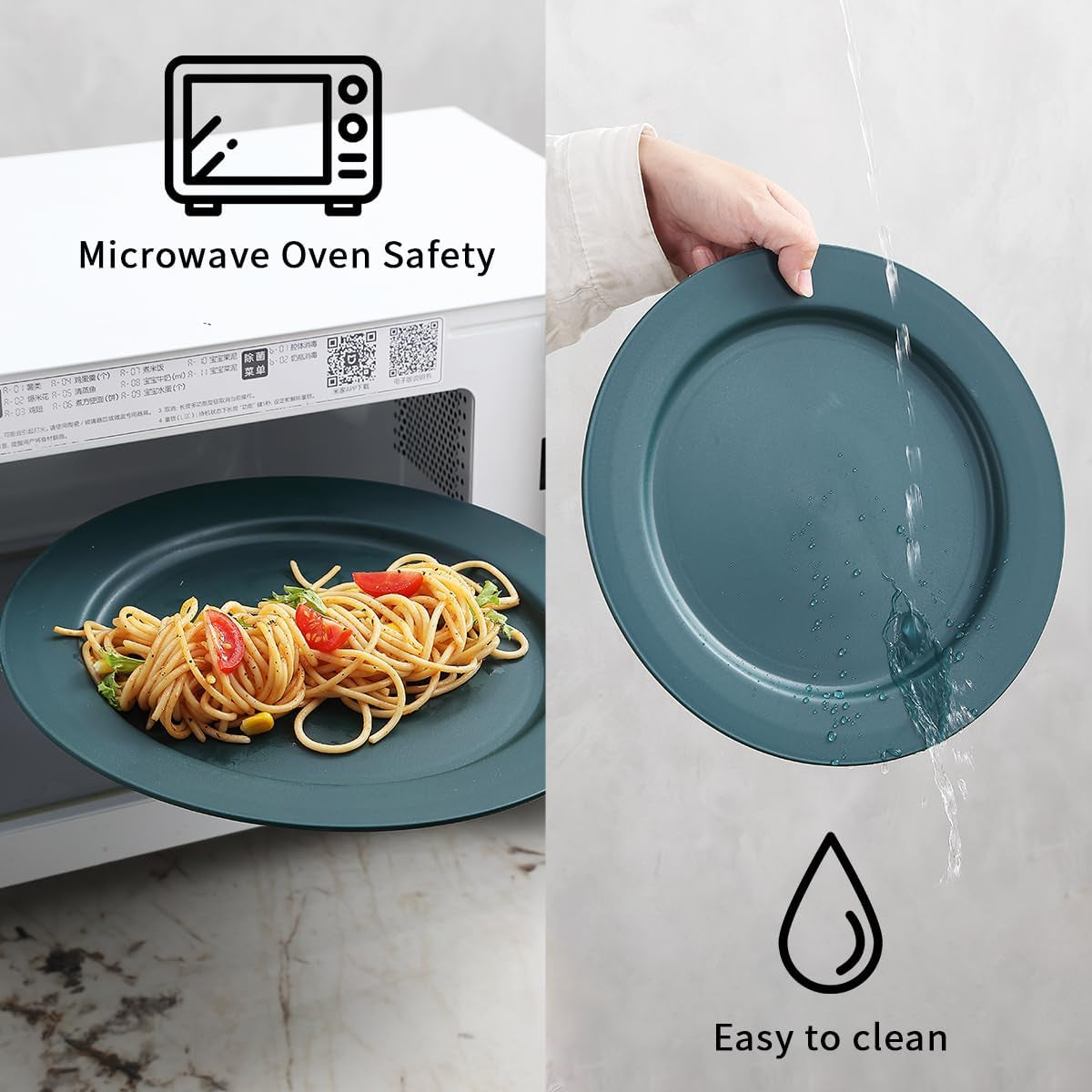 Set of 8 Green Reusable 10" Plastic Plates - Versatile Dinnerware for Home, Garden, Picnic, Camping, and Outdoor Use