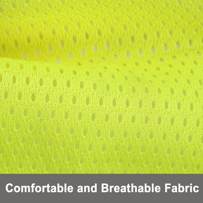 Reflective Night Running Vest with Adjustable Strap & Breathable Holes, Ultrathin Lightweight Safety Vest with 360° High Visibility for Running, Jogging, Cycling, Hiking, Walking, Yellow
