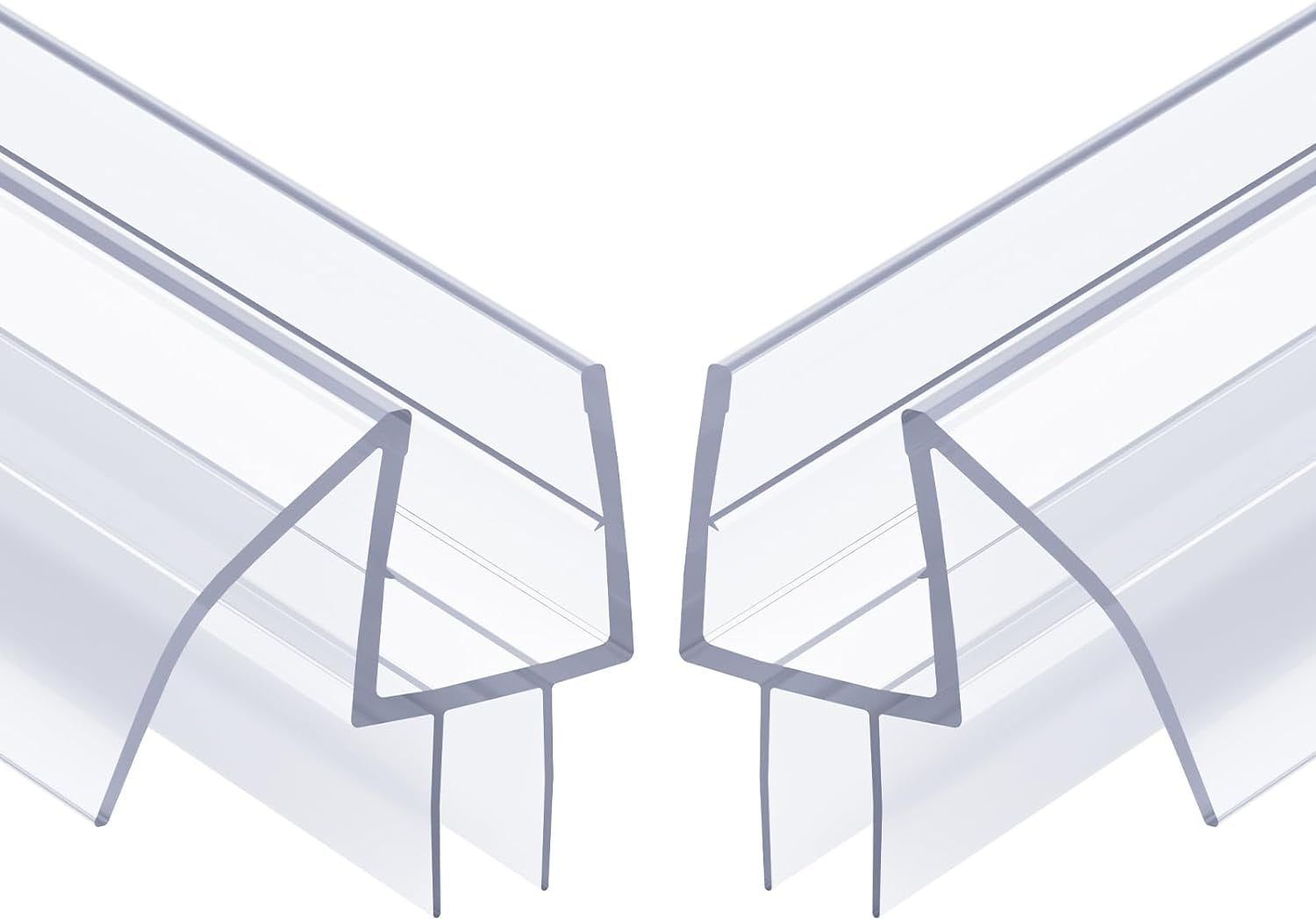Shower Door Bottom Seal 39 Inch (Set of 2) - Suitable for 3/8 Inch Glass, Frameless Glass Shower Door Seal Strip, Shower Door Sweep