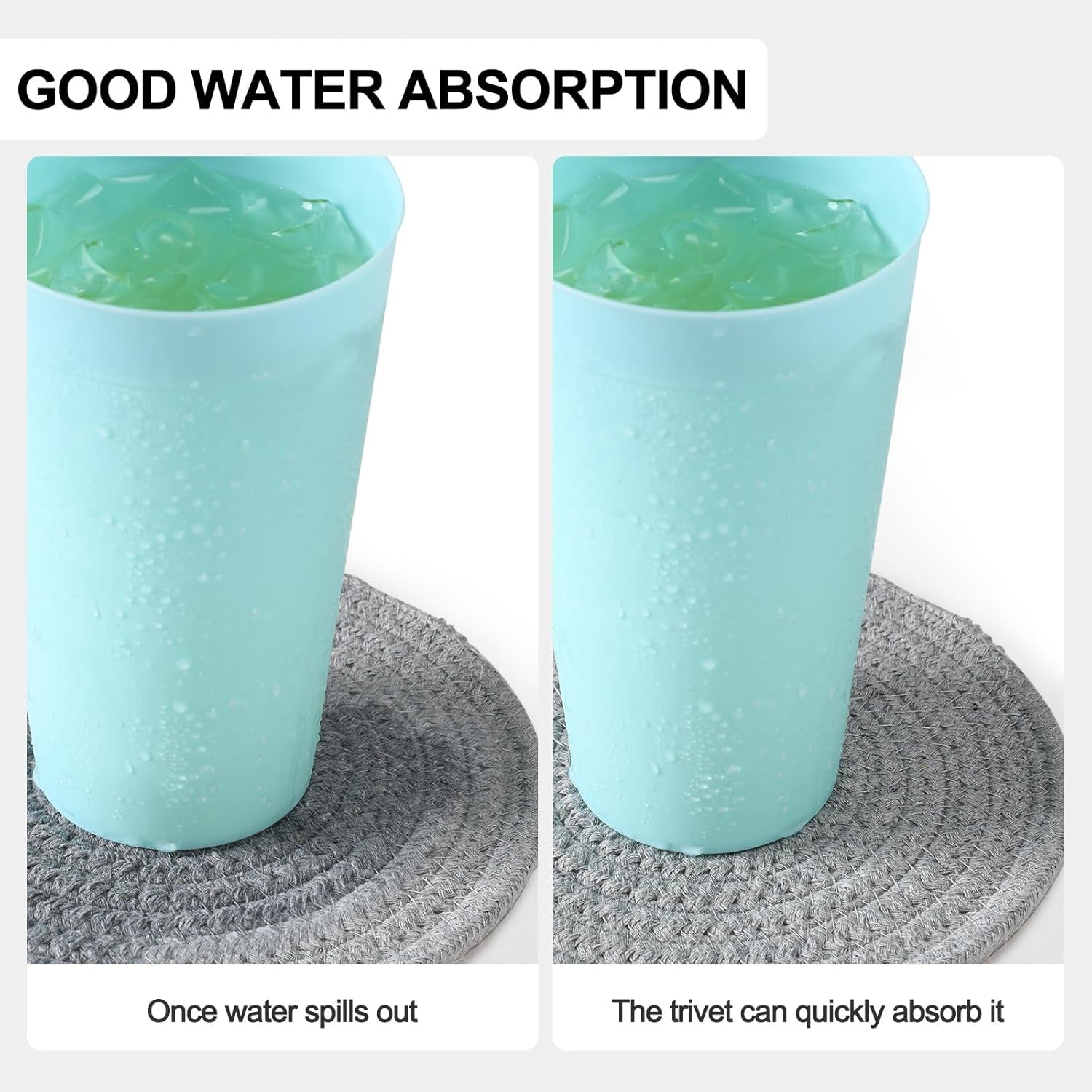 5 Pieces Trivets for Hot Dishes, Potholders Set 100% Cotton Woven Hot Pot Holders Set, Farmhouse Coasters, Hot Pads, Table Mats, Spoon Rest for Baking and Cooking, Kitchen Decor, 7 Inch