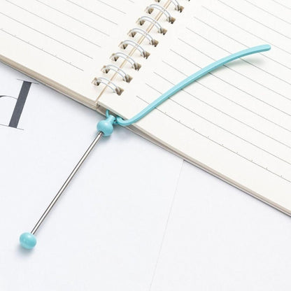 10 Pieces DIY Beadable Bookmarks Bulk, Metal Beadable Bookmarks Pendant Bar, Custom Book Charms Stainless Steel Chains, Craft Beaded Book Lanyards Chains for Students Teachers