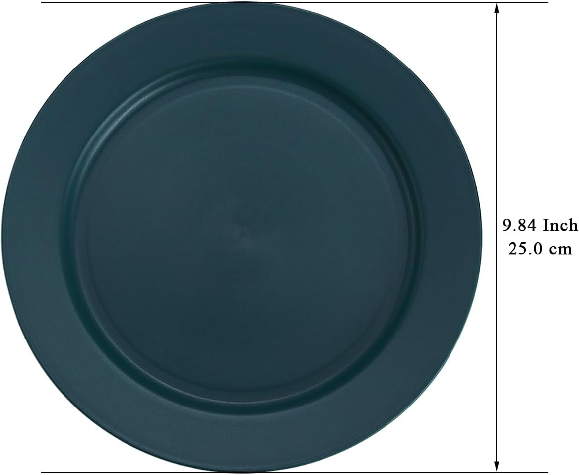 Set of 8 Green Reusable 10" Plastic Plates - Versatile Dinnerware for Home, Garden, Picnic, Camping, and Outdoor Use