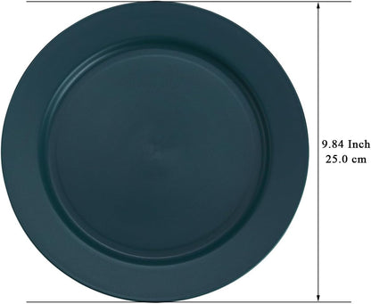 Set of 8 Green Reusable 10" Plastic Plates - Versatile Dinnerware for Home, Garden, Picnic, Camping, and Outdoor Use