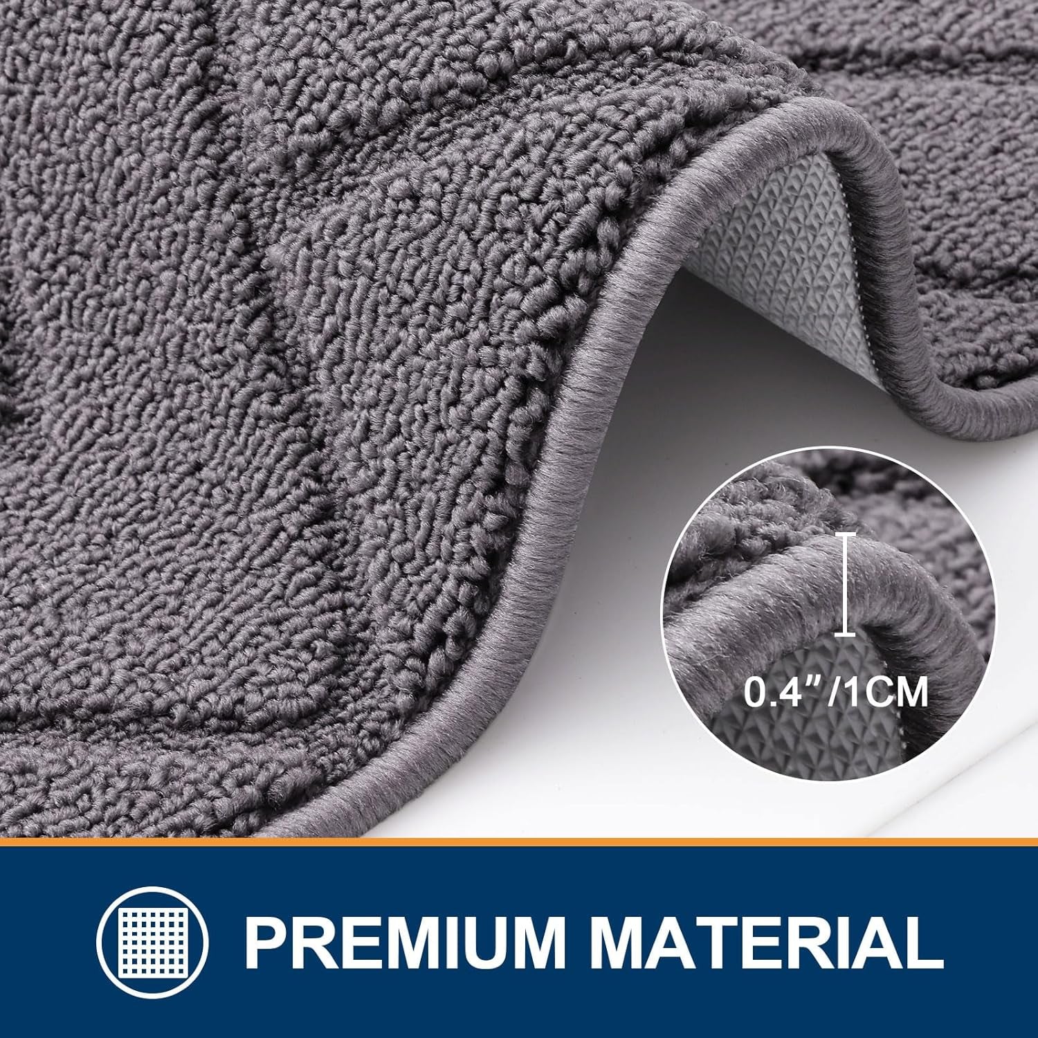 Indoor Door Mat, 32X20, Dirt Resistant and Absorbent, Sturdy Non-Slip Rubber Backing, Easy to Clean, Washable Low-Profile Doormat for Entryway, Grey