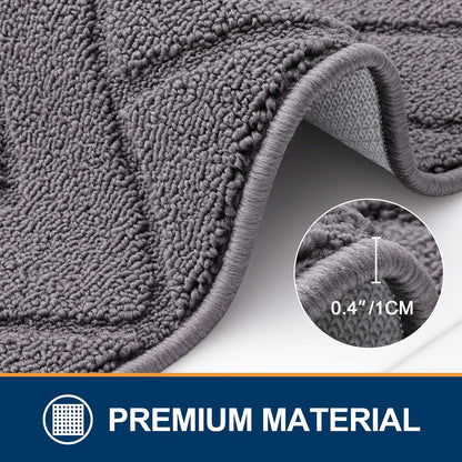 Indoor Door Mat, 32X20, Dirt Resistant and Absorbent, Sturdy Non-Slip Rubber Backing, Easy to Clean, Washable Low-Profile Doormat for Entryway, Grey