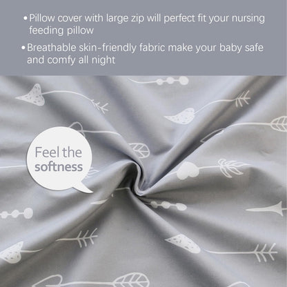 Nursing Pillow Cover 2 Pack for Breastfeeding Pillow, Ultra Soft and Cozy Nursing Slipcovers, Snug Fits Boppy Pillow, Perfect Choice for Mom