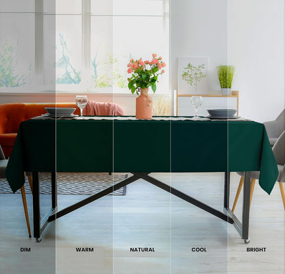2 Pack 6 Foot Rectangle Table Cloth [60X102 Inches, Hunter Green] Stain and Wrinkle Resistant Tablecloth Washable Polyester Cover for Dining, Buffet Parties, Picnic and Weddings