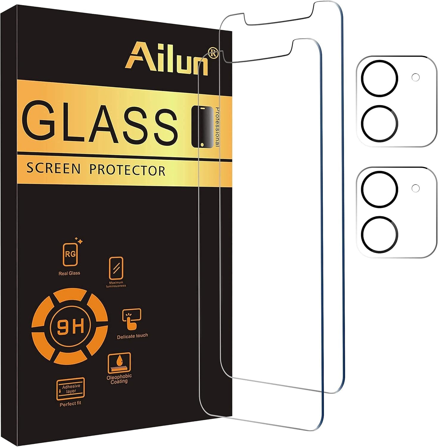 Glass Screen Protector Compatible for Iphone 11/Iphone XR, 6.1 Inch 3 Pack and 2Pack Screen Protector Compatible for Iphone 11[6.1 Inch] + 2 Pack Camera Lens Protector