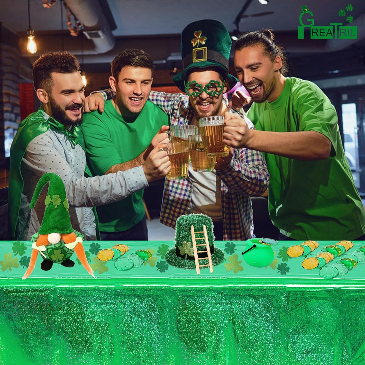 Green Party Table Covers Disposable Tablecloth for St. Patrick’S Day/Birthdays Party/Turtle/Hawaiian Ceremony Decorations Rectangle Tablecover 54'' X 108'' - 2 Packs