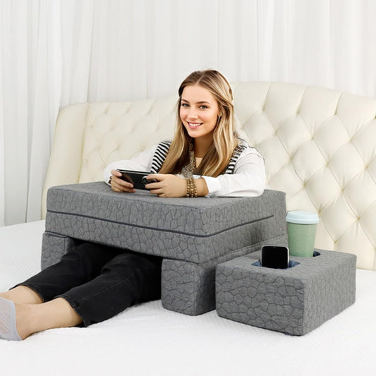 Extra Large Reading & Gaming Pillow with Coaster - Adjustable Lap Desk for Reading, Gaming, Working & Writing, Arm Rest for Adults on Bed/Sofa/Floor/Couch, Ideal for Switch Gaming