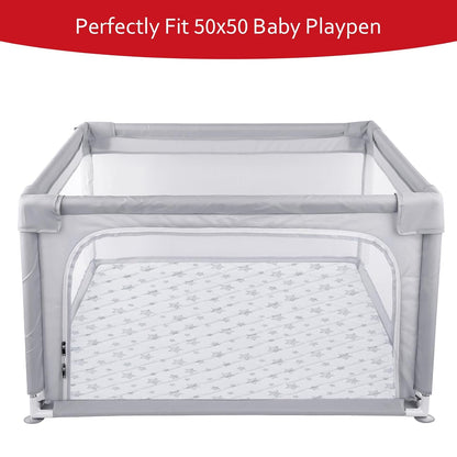Premium Foam Baby Play Mat, 50''X50'' Playpen Mat, One-Piece Crawling Mat Non Slip Cushioned Mats for Babies, Infant and Toddler, Baby Floor Play Mat