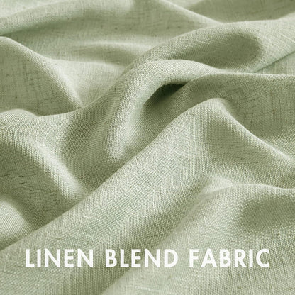 Linen Textured Kitchen Window Curtains over Sink 24 Inch Length Semi Sheer Farmhouse Small Small Curtains for Cafe Bathroom Basement, Short Rod Pocket Tier Curtains 2 Panels W26XL24, Sage Green