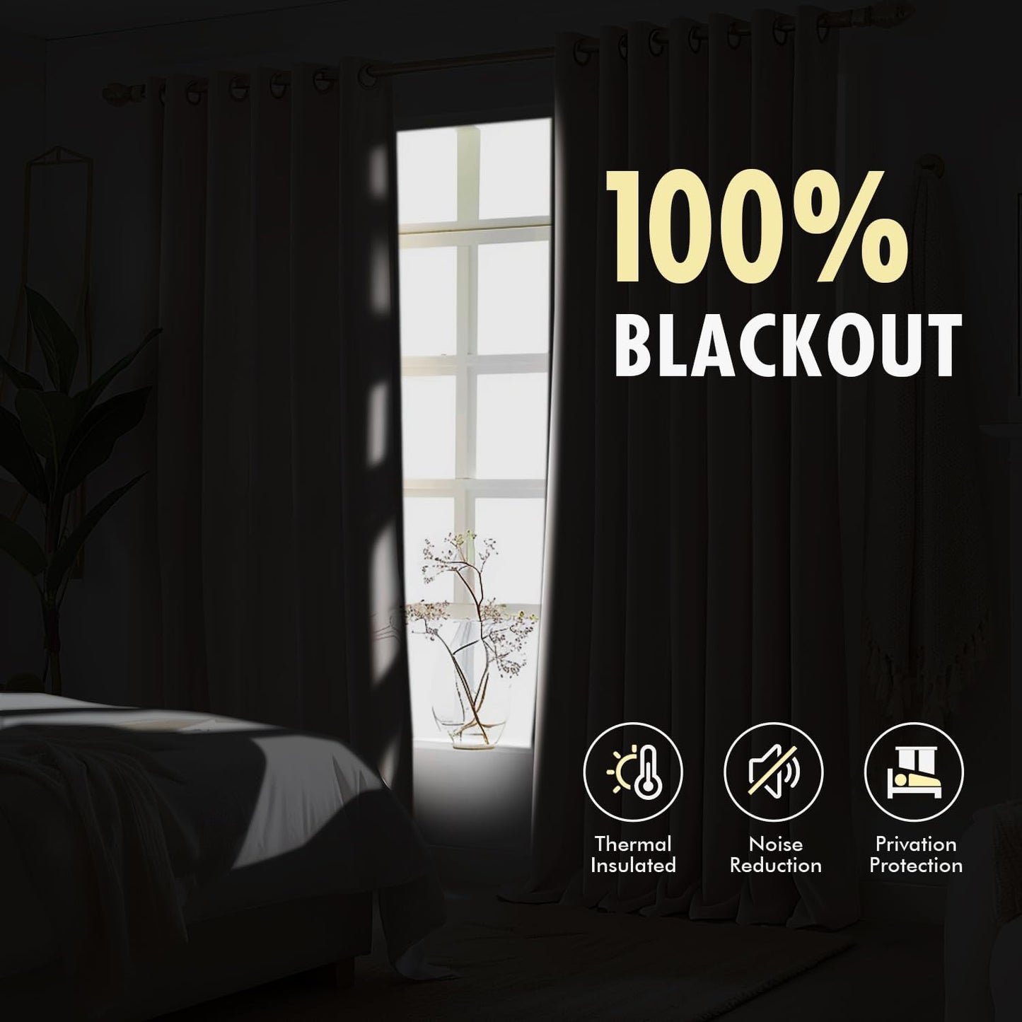 Copper Brown 100% Blackout Linen Pinch Pleated Curtains - Room Darkening Drapes for Bedroom and Living Room, 84 Inches Long, Set of 2 Panels with Pin Hooks