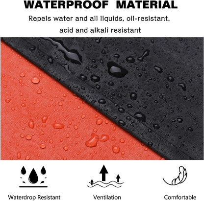 Thick Waterproof Rubber Black Vinyl Apron for Men 39" Heavy Duty Long Chemical Resistant Industrial Work Apron Adjustable Plastic Aprons for Dishwashing Butcher Dog Grooming Lab Work Cleaning Fish