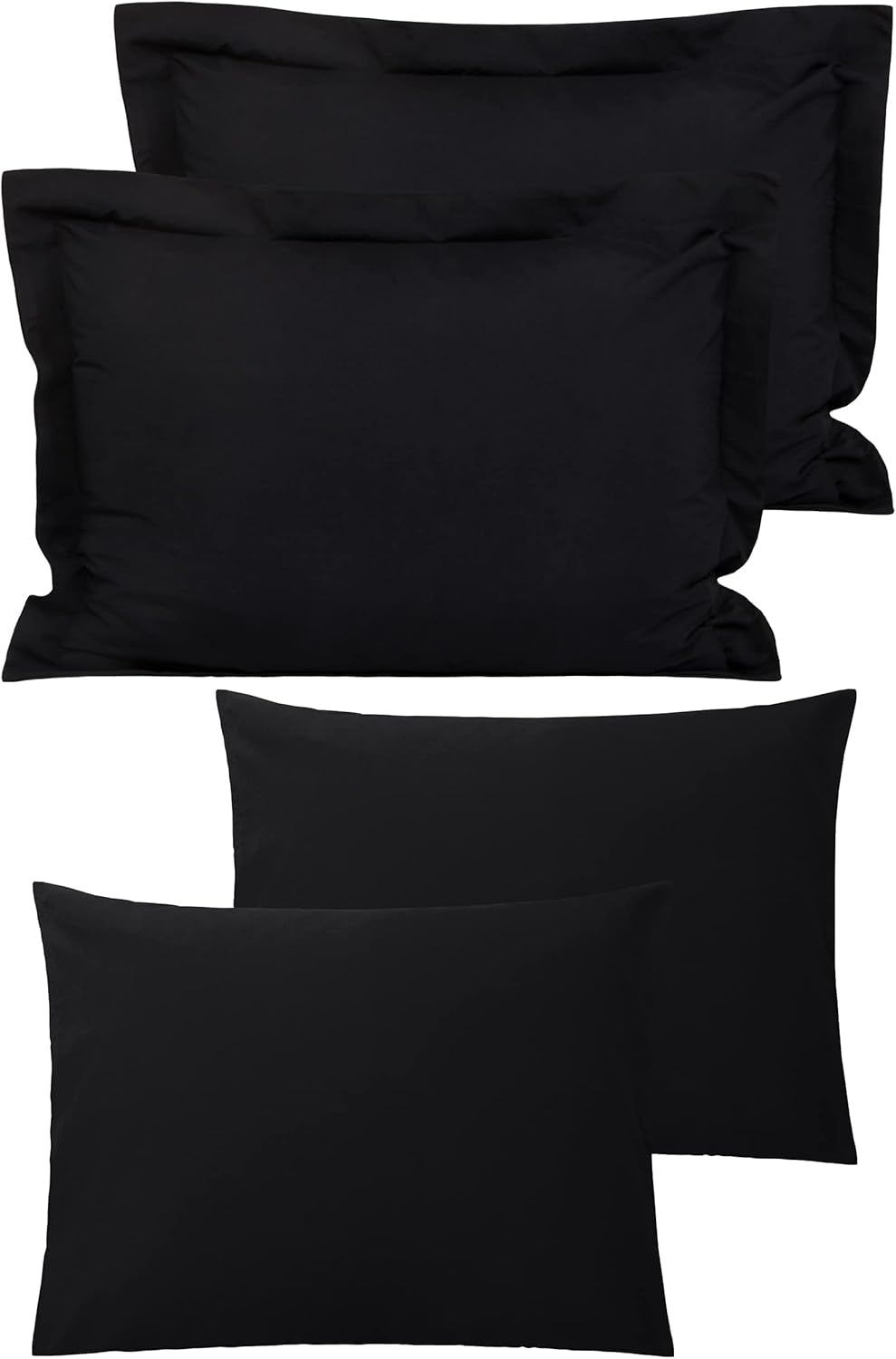 Queen (20X30) Microfiber Pillowcases and Standard (20X26) Pillow Shams, Black