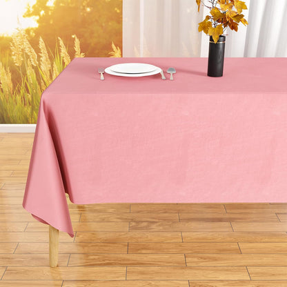 2PCS Blush Pink Table Cloth for Rectangle Table - 60 X 84 Inch Tablecloths Rectangular Waterproof Washable Wrinkle Resistant for 6 FT Tables Wedding Cocktail Party