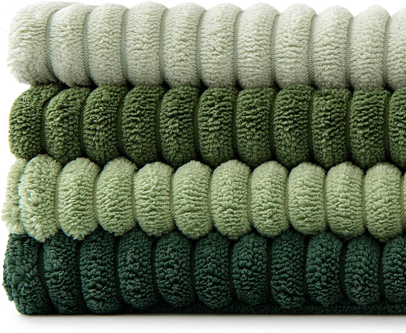 Christmas Green Decorative Throw Pillow Covers 18X18 Inch Set of 4 Boho Farmhouse Cushion Covers Mordern Nordic Pillow Cases Soft Corduroy Gradient Home Decor for Couch Sofa Living Room Bed