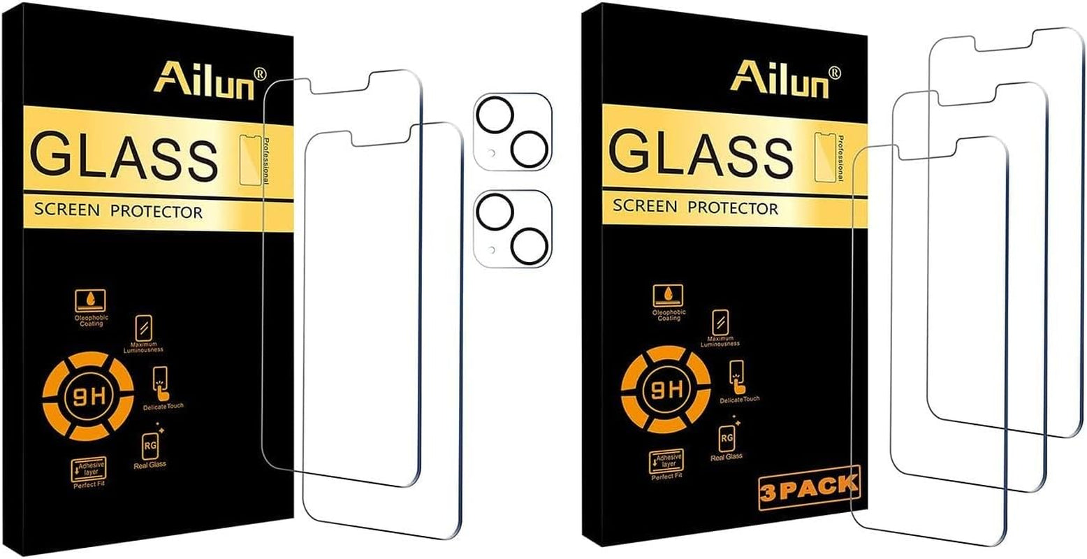 2 Pack Screen Protector for Iphone 13 Mini [5.4 Inch] with 2 Pack Camera Lens Protector and Glass Screen Protector for Iphone 13 Mini [5.4 Inch] 3 Pack