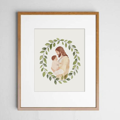Miscarriage Baby Loss Watercolor Print, Jesus Christ Holding Gender Neutral Baby, Miscarriage Art, Miscarriage Keepsake, Baby Loss Gift, Baby Loss Sympathy Gift (5 X 7 Inches)