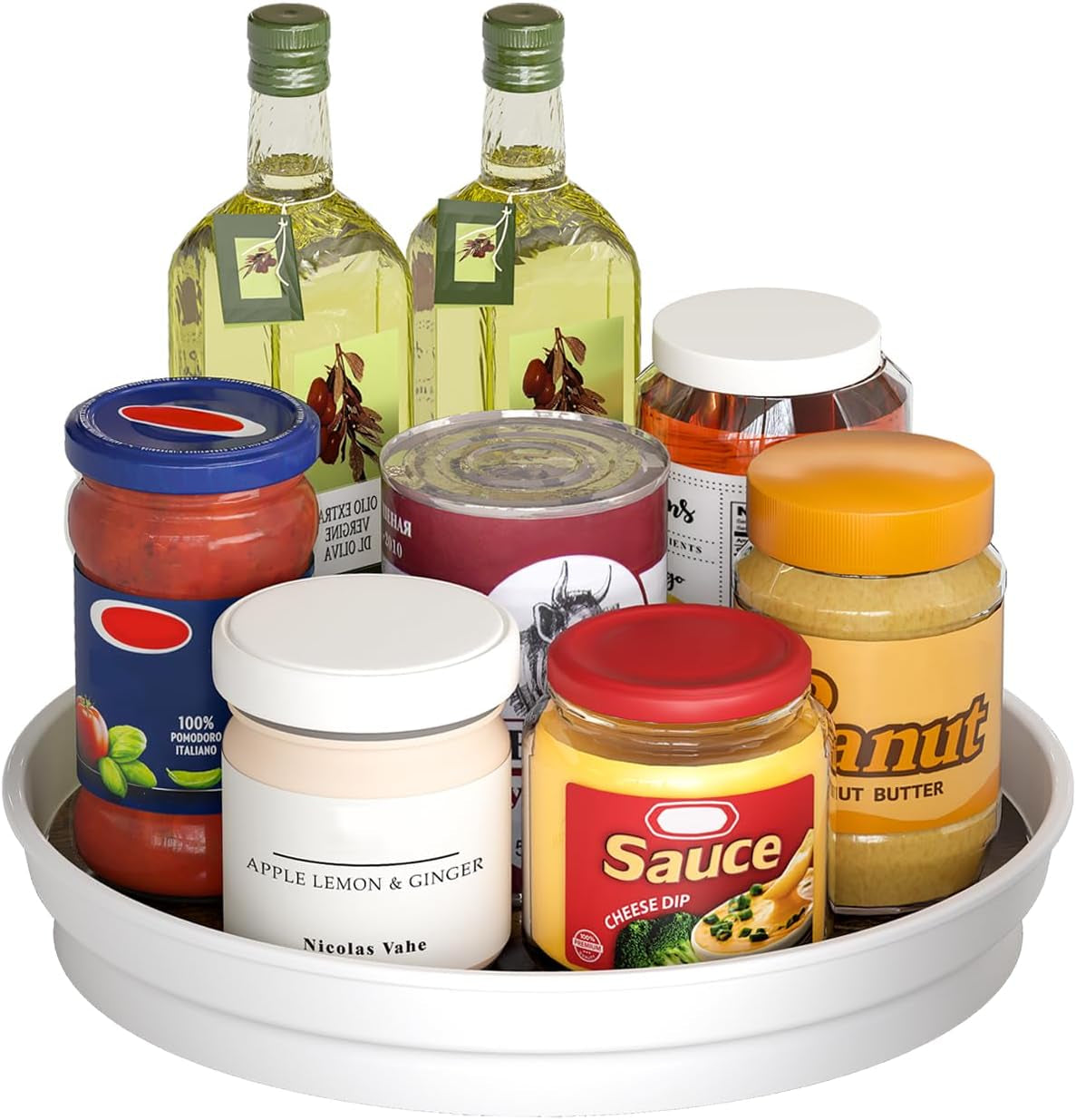 1 Pack Lazy Susan Organizer, 10'' Lazy Susan Turntable for Cabinet, Table Top, Pantry, Refrigerator, Kitchen, Rustic Brown