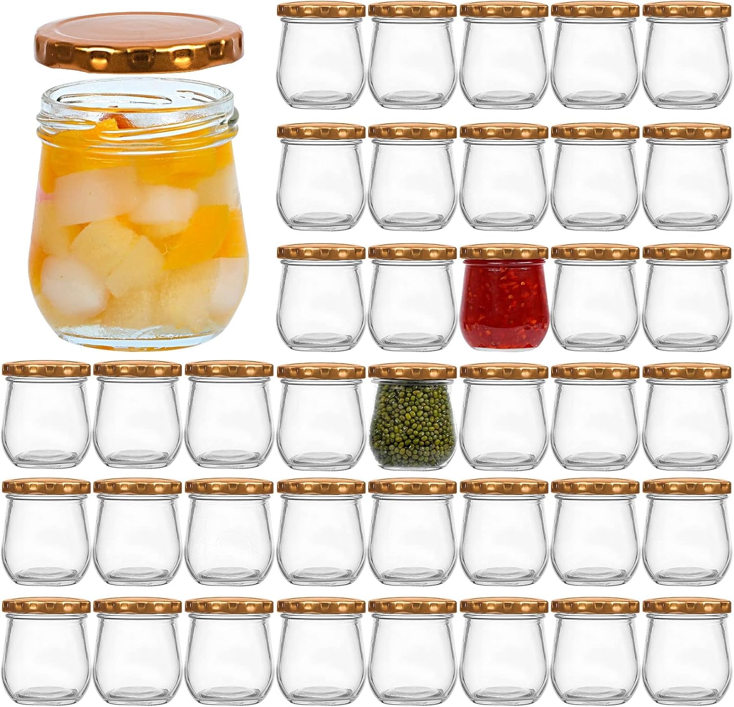 40-Pack 6 oz Mason Jars with Lids - Perfect for Canning, Jams, Honey, Wedding Favors, Shower Gifts, and DIY Spice Storage
