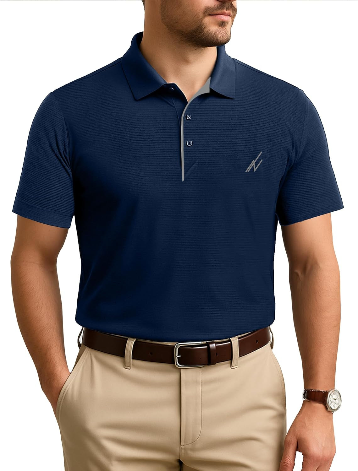 Men'S Golf Polo Shirt UPF 70+ Moisture Wicking Quick Dry Performance Short Sleeves Polo Shirts