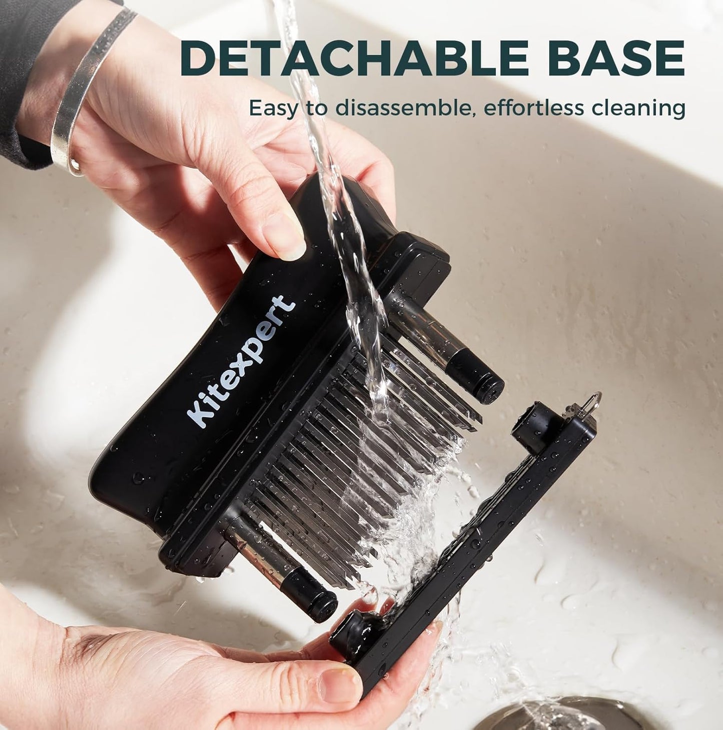 Meat Tenderizer 48 Ultra Sharp Blades Meat Tenderizer Tool with Stainless Steel Needle, Detachable Base for Easy Cleaning, Heavy Duty Tenderizer for Chicken, Steak