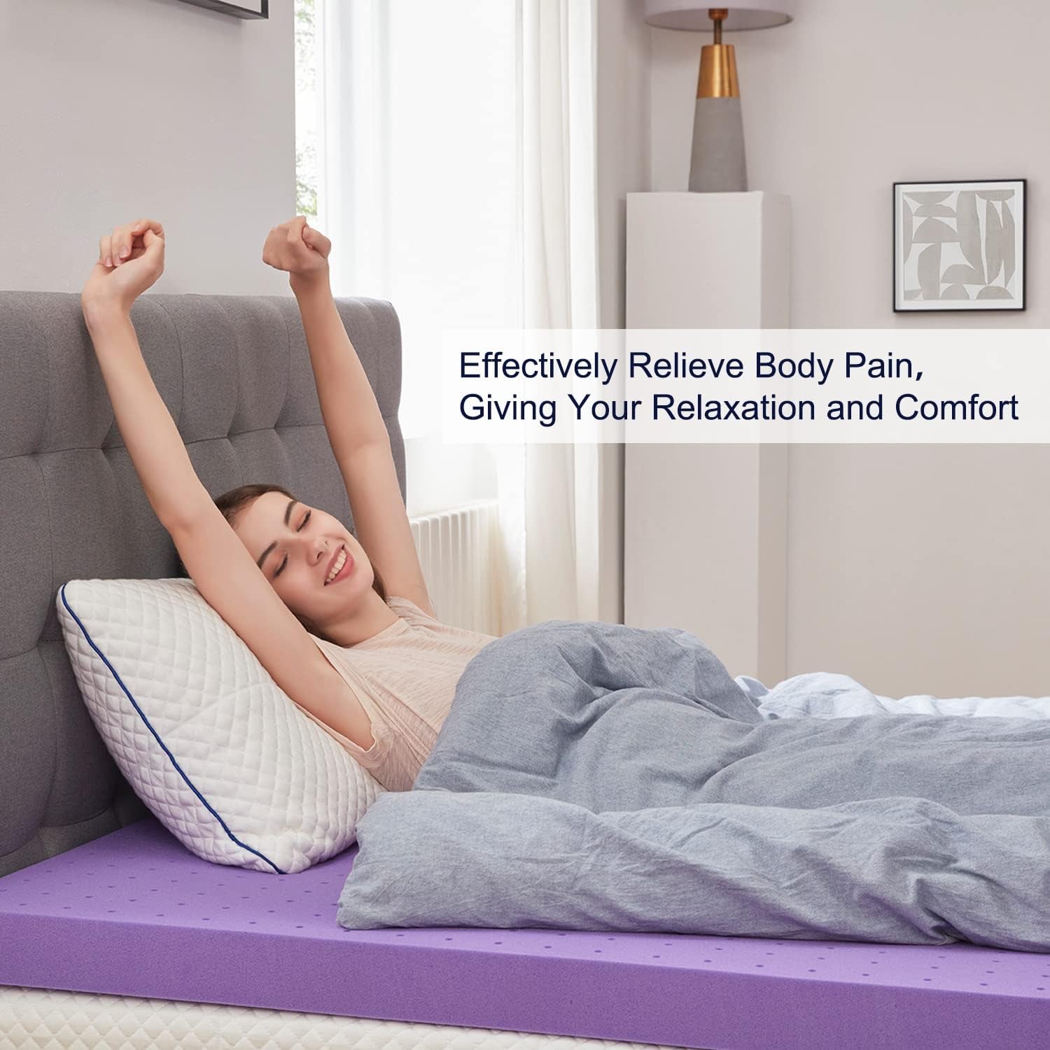 Mattress Topper Twin XL, 2 Inch Gel Memory Foam Mattress Topper College Dorm Ventilated Soft Mattress Pad, Bed Topper, Certipur-Us Certified