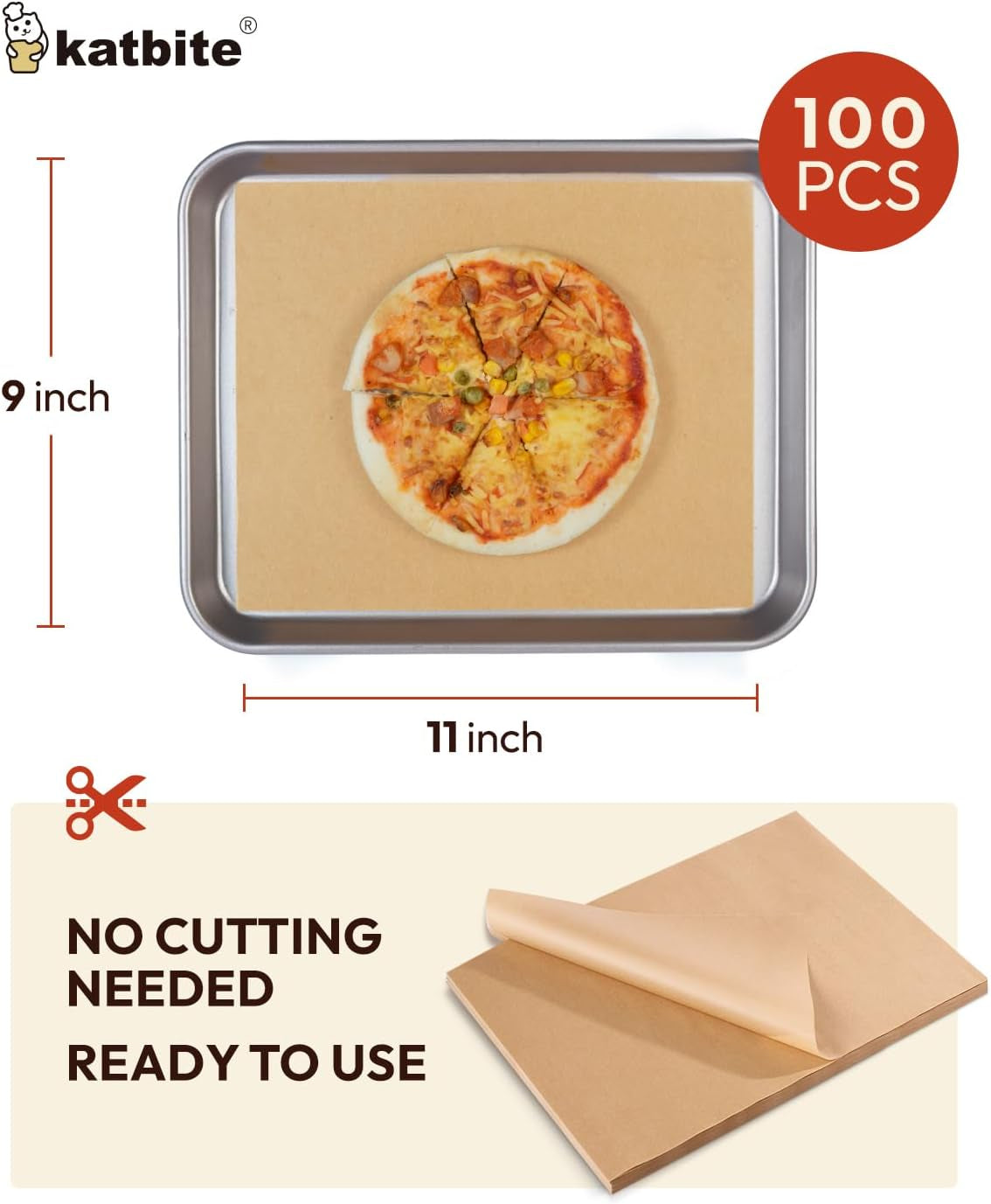 Air Fryer Disposable Paper Liners 100 Pcs, 9X11 Inch, Oil Resistant & Easy Clean, Non-Stick Rectangular Paper Sheets Basket Liner for Toaster Oven Xl Air Fryer