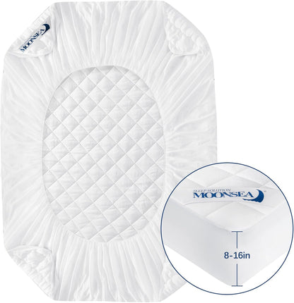 Twin XL Mattress Topper Pad Protector Quilted Waterproof, Absorbent Twin Extra Long Mattress Topper Cover for College Dorm Room Essentials for Girls,Deep Pocket Stretches up to 16 Inch