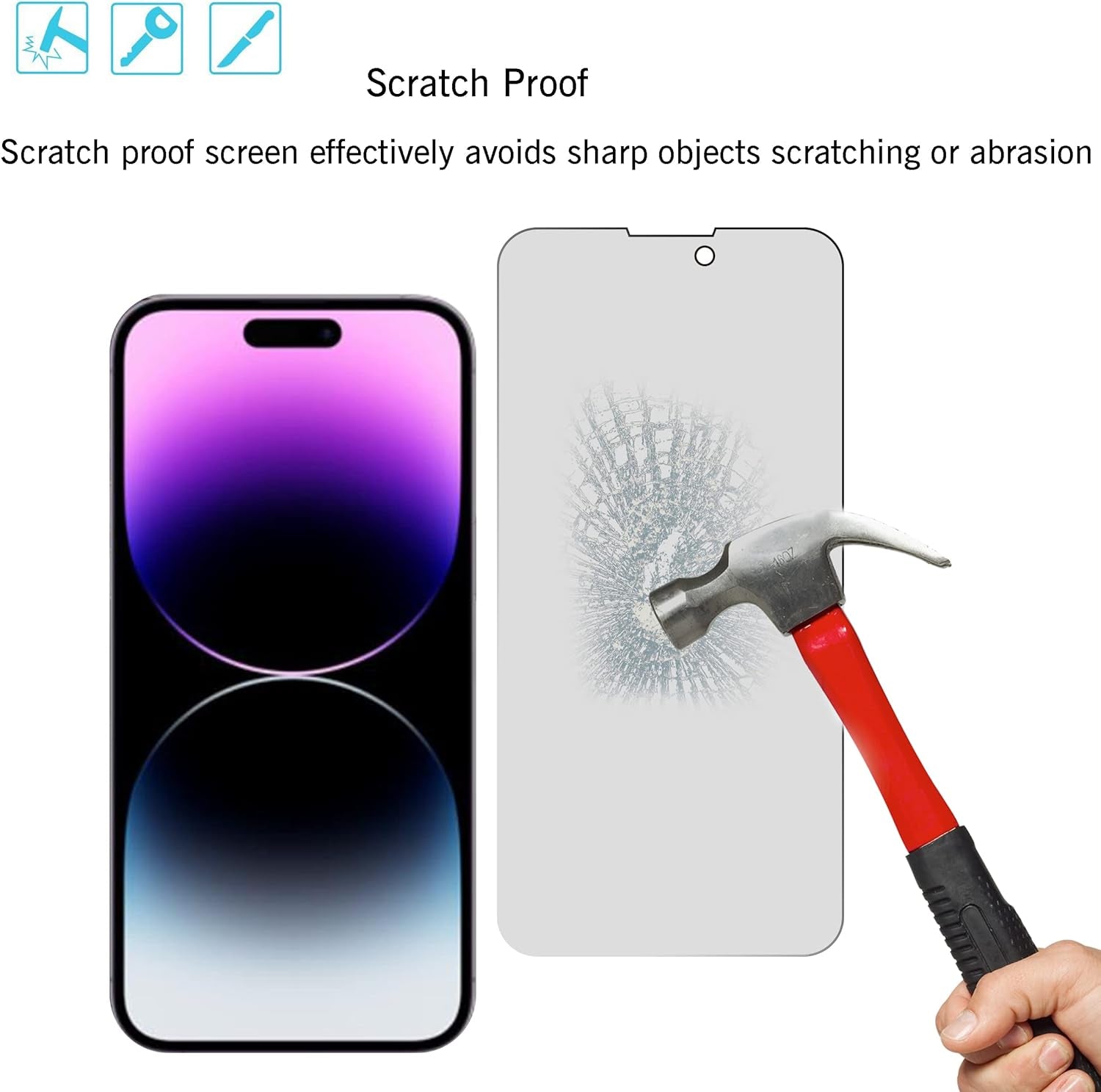 for Apple Watch Ultra 2/Ultra Screen Protector [49Mm], Tempered Glass Film and Iphone 14 Pro[6.1 Inch Display] 2Pack Privacy Screen Protector+ 2 Pack Camera Lens Protector