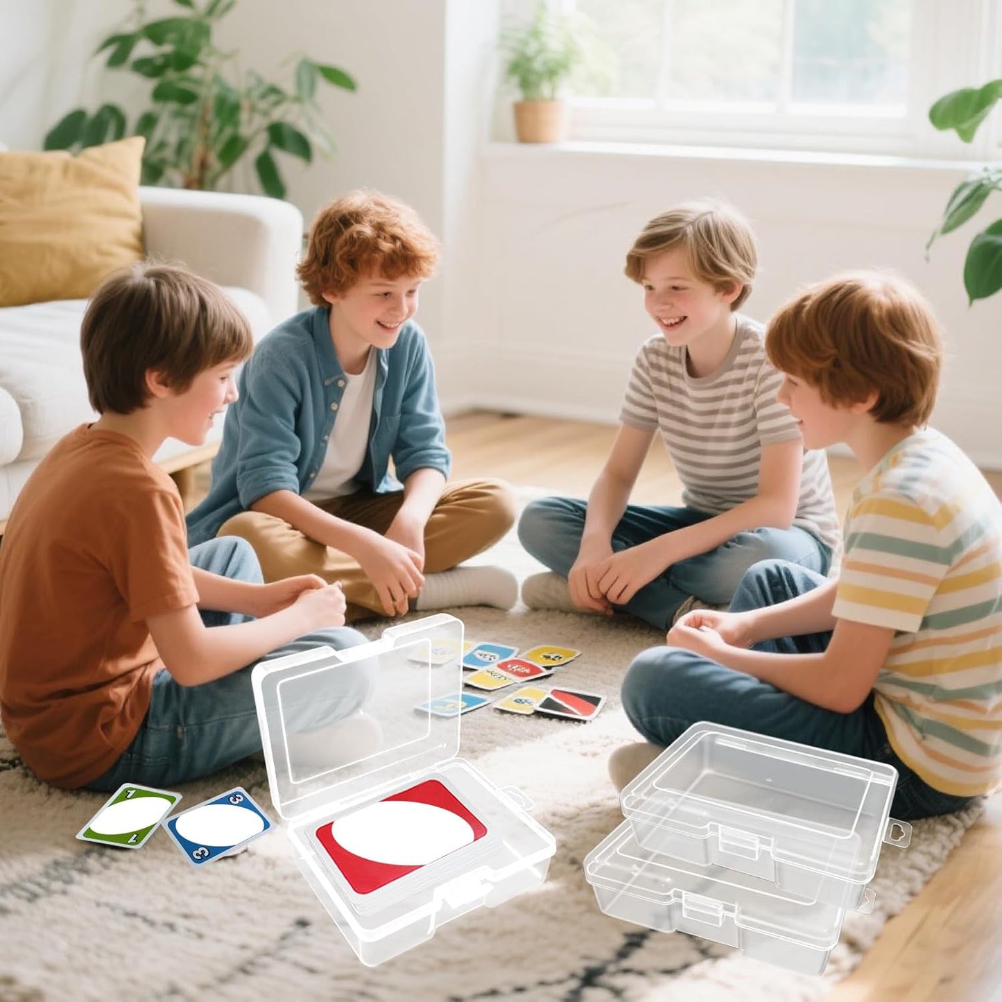 3 PCS Card Storage Box for UNO 112PCS, High Capacity Playing Cards Case （No Cards）