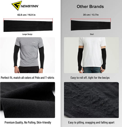 UV Sun Protection Arm Sleeves for Men Women Youth, Cooling Sleeve to Cover Tattoo, Mid-Compression Arm Cover
