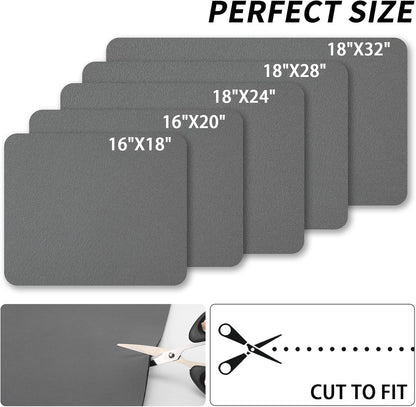 Dish Drying Mat for Kitchen Counter, Heat Resistant Drainer Mats with Non-Slip Rubber Backed, Hide Stain Kitchen Super Absorbent Draining Mat, Easy to Clean Dish Rack Pad, Dark Grey 16"X18"